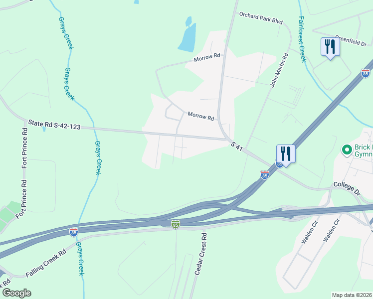 map of restaurants, bars, coffee shops, grocery stores, and more near 429 East Colony Drive in Spartanburg