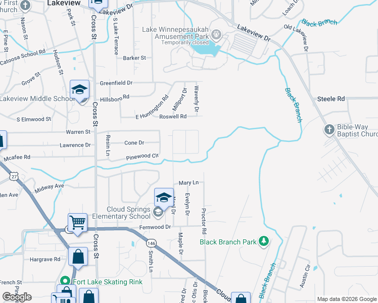 map of restaurants, bars, coffee shops, grocery stores, and more near 46 Haven Lane in Rossville