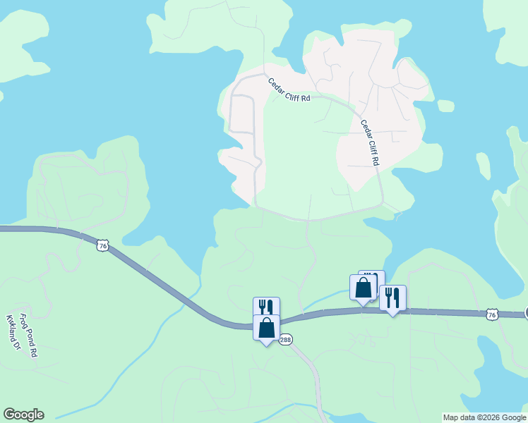 map of restaurants, bars, coffee shops, grocery stores, and more near 1 Walton Sutton Drive in Hiawassee