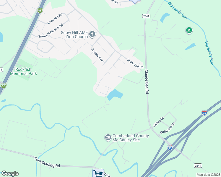 map of restaurants, bars, coffee shops, grocery stores, and more near 519 Tip Top Avenue in Fayetteville