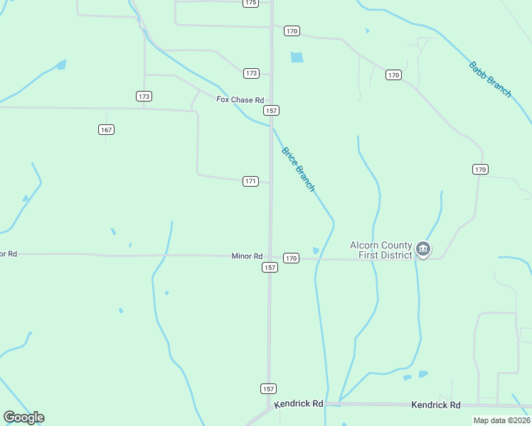 map of restaurants, bars, coffee shops, grocery stores, and more near 168 County Road 171 in Corinth