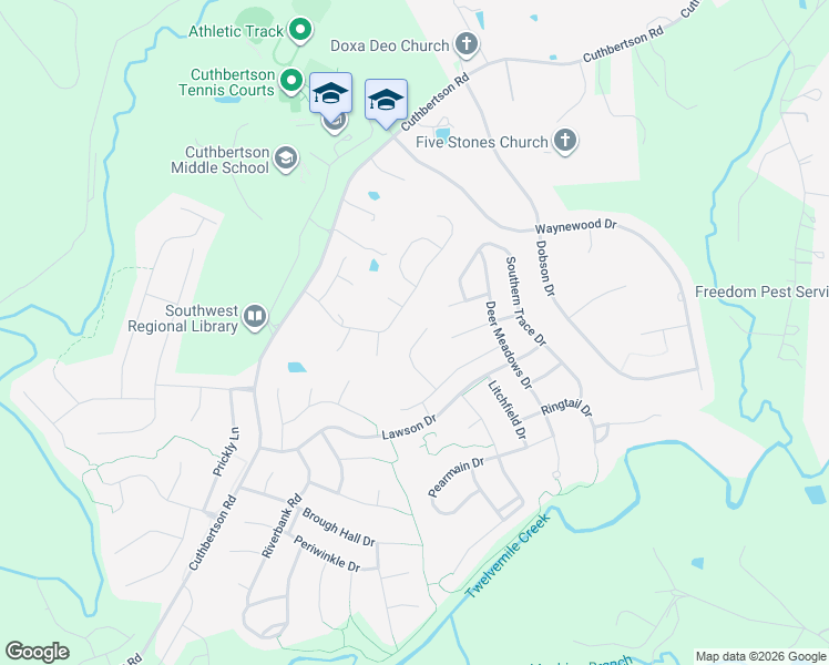 map of restaurants, bars, coffee shops, grocery stores, and more near 1141 Snowbird Lane in Waxhaw