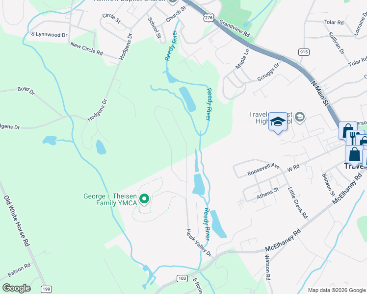 map of restaurants, bars, coffee shops, grocery stores, and more near in Travelers Rest