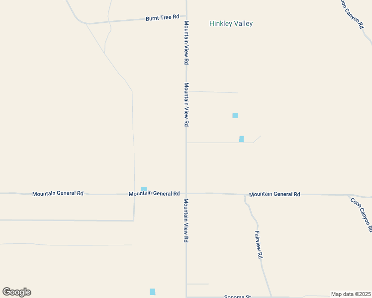 map of restaurants, bars, coffee shops, grocery stores, and more near 39565 Mountain View Road in Hinkley