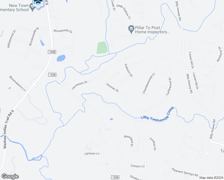 map of restaurants, bars, coffee shops, grocery stores, and more near 1710 Hoosac Drive in Waxhaw