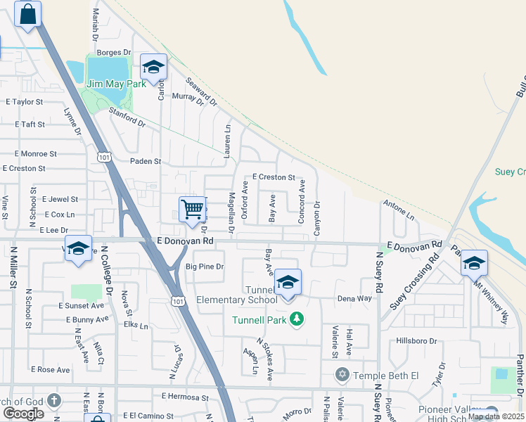 map of restaurants, bars, coffee shops, grocery stores, and more near 1640 Kensington Avenue in Santa Maria