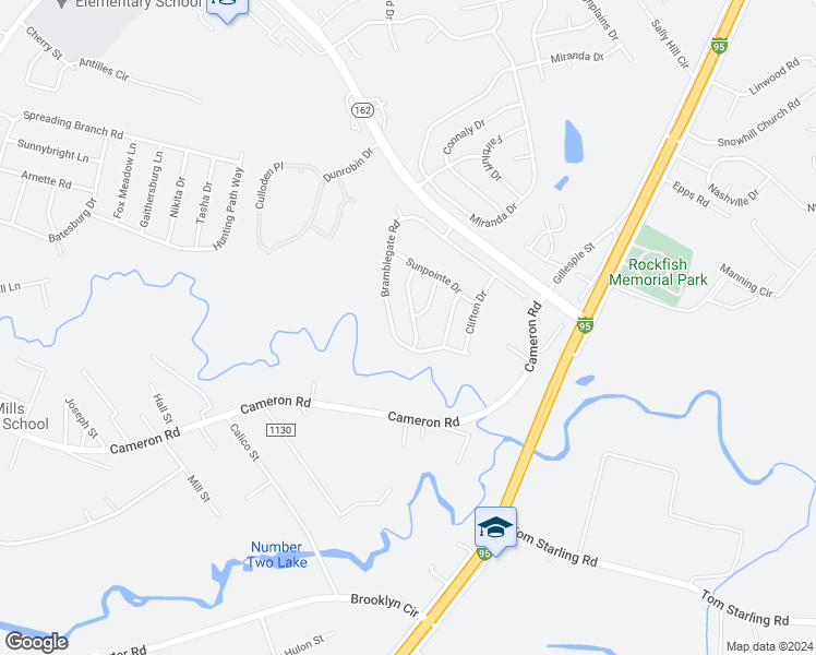map of restaurants, bars, coffee shops, grocery stores, and more near 4504 Rose Meadow Drive in Hope Mills