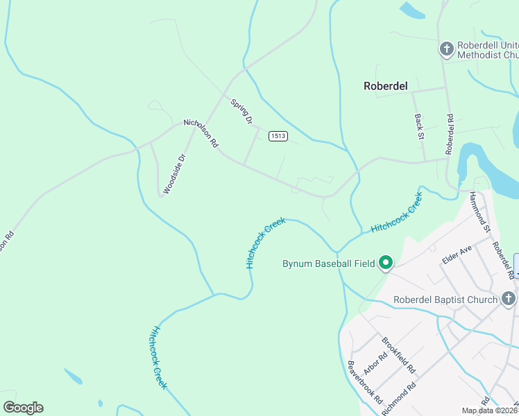 map of restaurants, bars, coffee shops, grocery stores, and more near 249 Nicholson Road in Rockingham