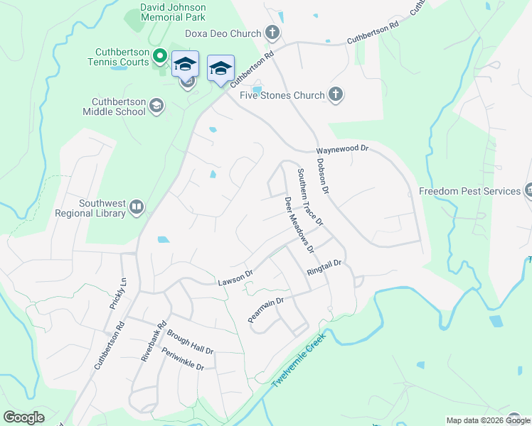 map of restaurants, bars, coffee shops, grocery stores, and more near 1213 Blackmoor Road in Waxhaw