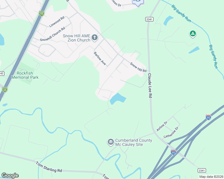 map of restaurants, bars, coffee shops, grocery stores, and more near 519 Tip Top Avenue in Fayetteville