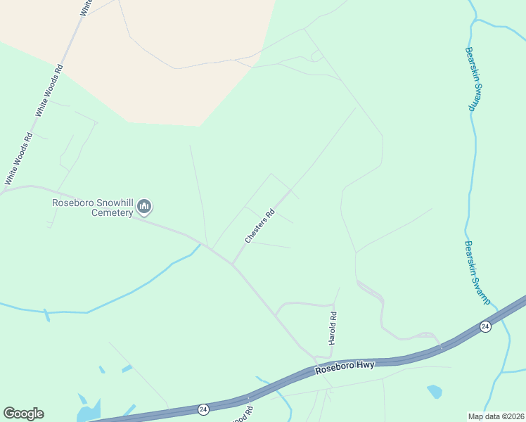 map of restaurants, bars, coffee shops, grocery stores, and more near 146 Canterbury Lane in Roseboro