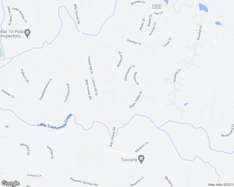 map of restaurants, bars, coffee shops, grocery stores, and more near 1507 Ashburn Ridge Drive in Waxhaw