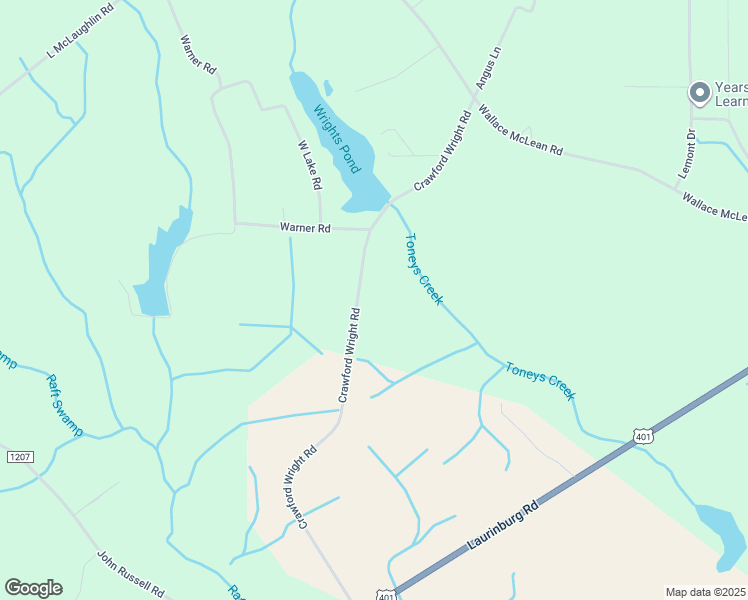 map of restaurants, bars, coffee shops, grocery stores, and more near 980 Crawford Wright Road in Raeford