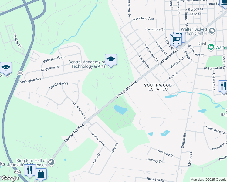 map of restaurants, bars, coffee shops, grocery stores, and more near 721 Brewer Drive in Monroe