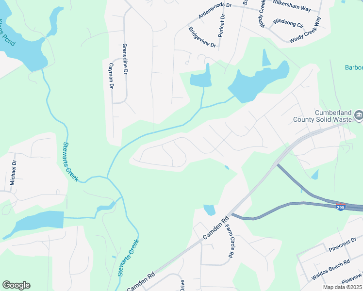 map of restaurants, bars, coffee shops, grocery stores, and more near 3109 Hunting Lodge Road in Fayetteville