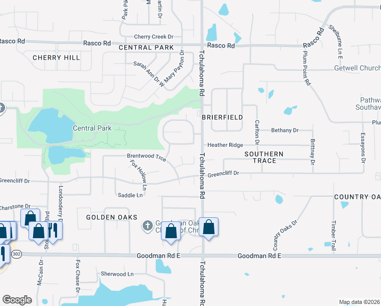 map of restaurants, bars, coffee shops, grocery stores, and more near 7410 Paddock Cove in Southaven