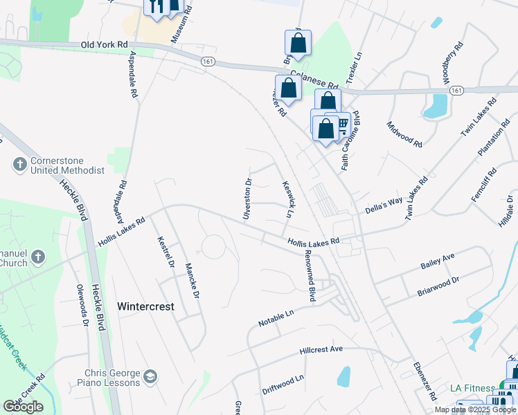 map of restaurants, bars, coffee shops, grocery stores, and more near 303 Chelveston Drive in Rock Hill