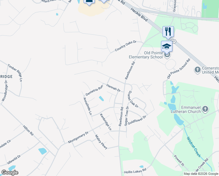 map of restaurants, bars, coffee shops, grocery stores, and more near 4651 Hannah Drive in Rock Hill