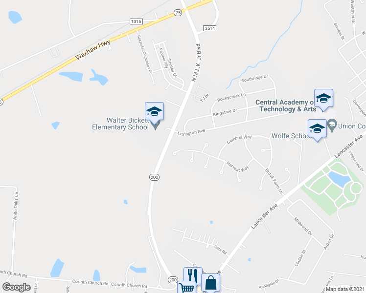 map of restaurants, bars, coffee shops, grocery stores, and more near 723 Harvest Way in Monroe