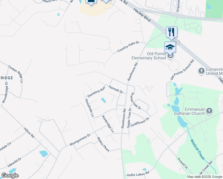 map of restaurants, bars, coffee shops, grocery stores, and more near 4651 Hannah Drive in Rock Hill