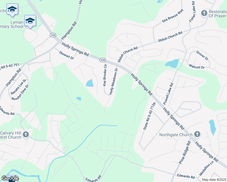 map of restaurants, bars, coffee shops, grocery stores, and more near 135 Holly Meadows Drive in Lyman