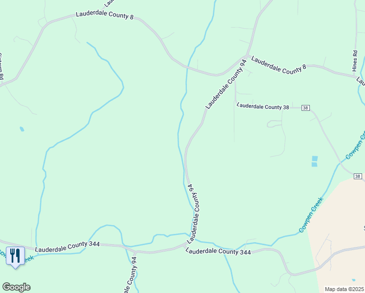 map of restaurants, bars, coffee shops, grocery stores, and more near 6096-6288 Lauderdale County 94 in Killen