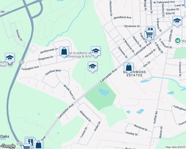 map of restaurants, bars, coffee shops, grocery stores, and more near 722 Brewer Drive in Monroe
