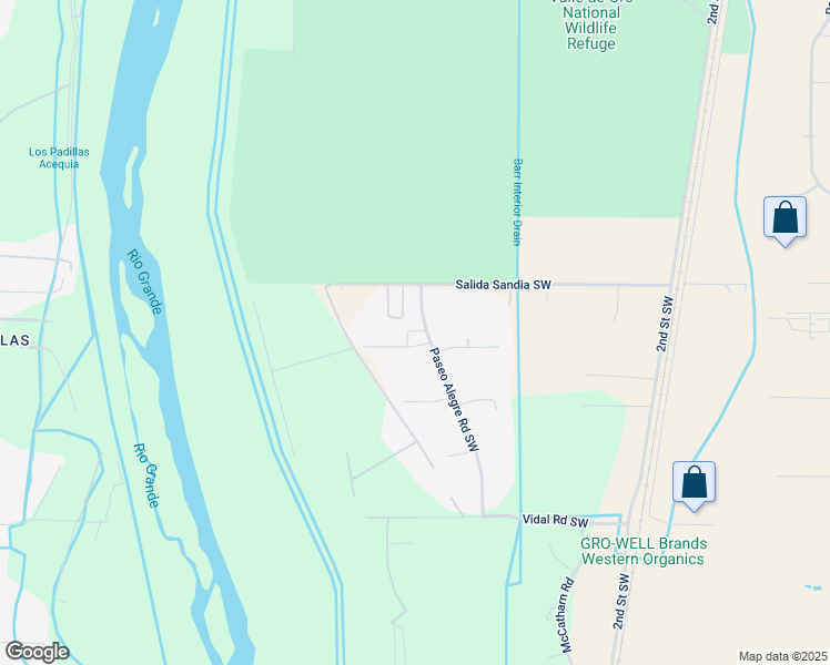 map of restaurants, bars, coffee shops, grocery stores, and more near 801 Paseo Del Rio Place Southwest in Albuquerque