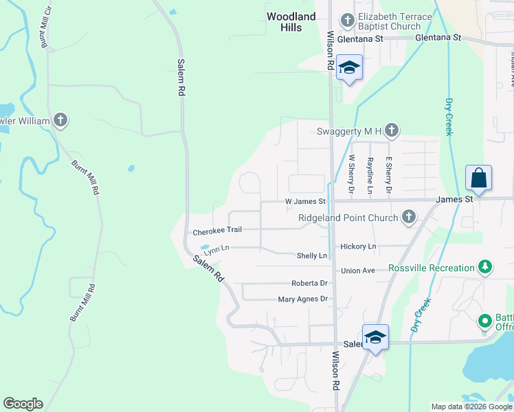 map of restaurants, bars, coffee shops, grocery stores, and more near 805 Forrest Drive in Rossville