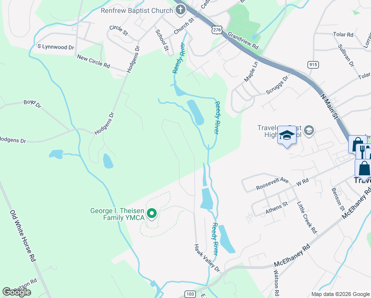 map of restaurants, bars, coffee shops, grocery stores, and more near in Travelers Rest