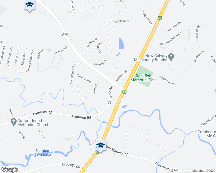 map of restaurants, bars, coffee shops, grocery stores, and more near 413 Bramblegate Road in Hope Mills