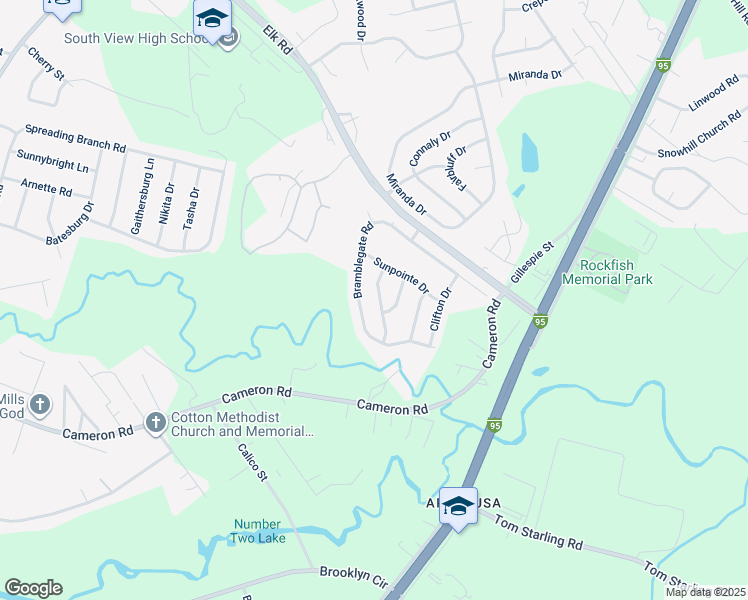 map of restaurants, bars, coffee shops, grocery stores, and more near 4422 Rose Meadow Drive in Hope Mills