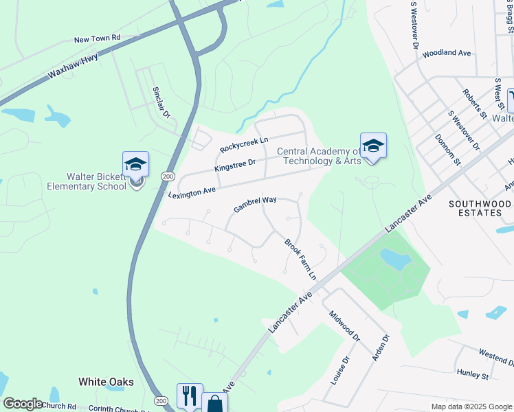 map of restaurants, bars, coffee shops, grocery stores, and more near 2103 Gambrel Way in Monroe