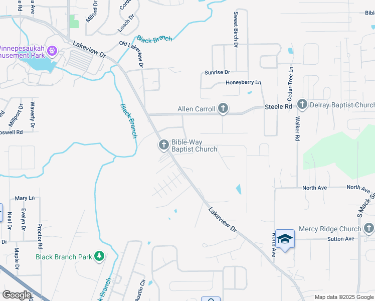 map of restaurants, bars, coffee shops, grocery stores, and more near 83 Flagstone Drive in Rossville