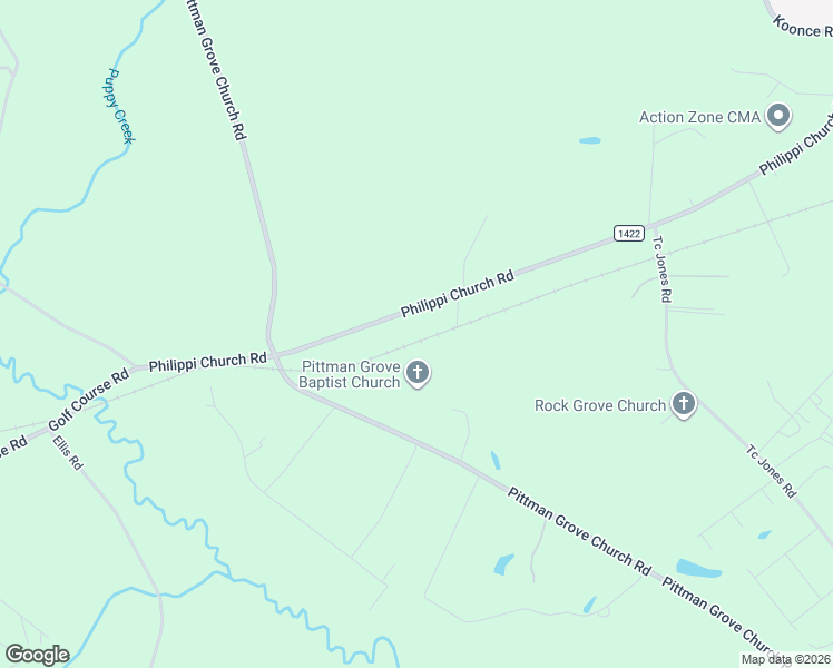 map of restaurants, bars, coffee shops, grocery stores, and more near 5190 Phillipi Church Road in Raeford