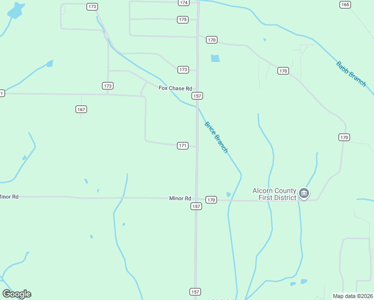 map of restaurants, bars, coffee shops, grocery stores, and more near 168 County Road 171 in Corinth