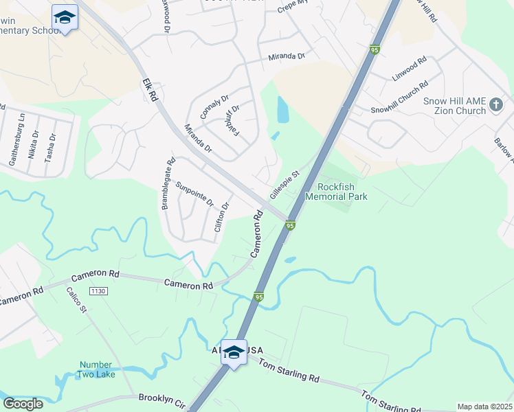 map of restaurants, bars, coffee shops, grocery stores, and more near 164 Cameron Road in Fayetteville