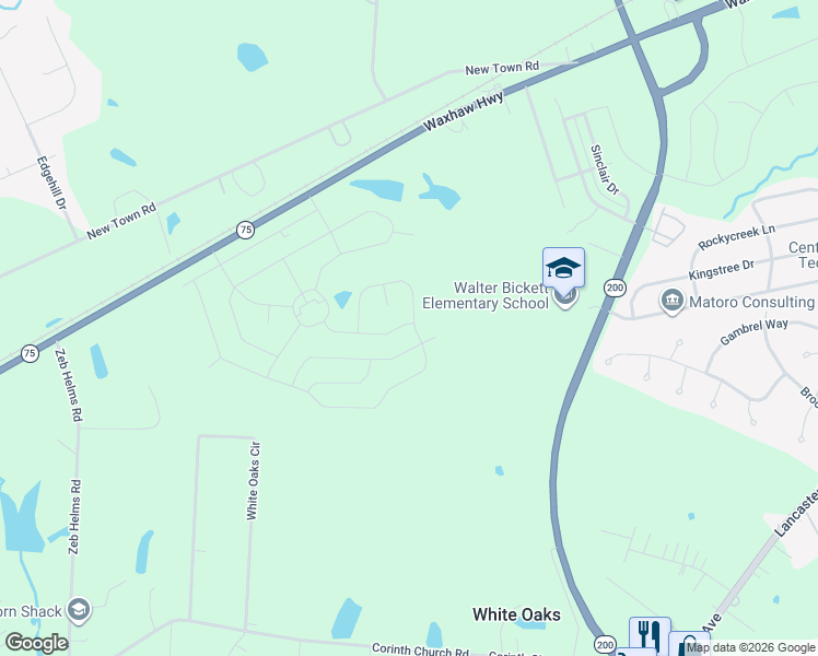 map of restaurants, bars, coffee shops, grocery stores, and more near 872 White Oaks Circle in Monroe