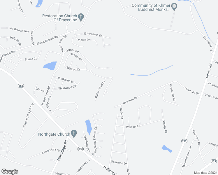 map of restaurants, bars, coffee shops, grocery stores, and more near 245 Walcott Drive in Lyman