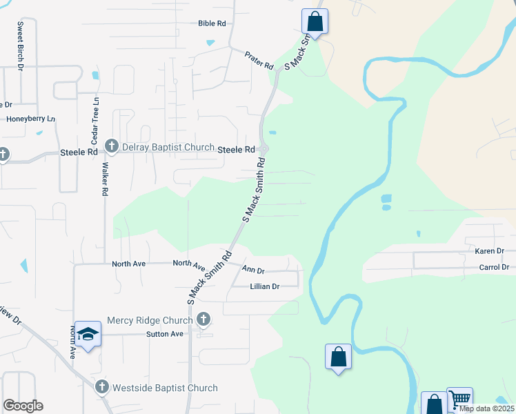 map of restaurants, bars, coffee shops, grocery stores, and more near 88 Meghan Heatherly Lane in Rossville