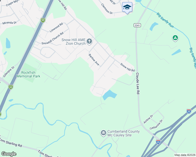 map of restaurants, bars, coffee shops, grocery stores, and more near 3713 Rockhurst Drive in Fayetteville