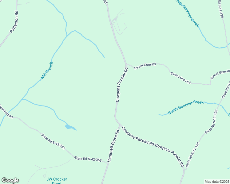 map of restaurants, bars, coffee shops, grocery stores, and more near 2586 Cowpens Pacolet Road in Spartanburg