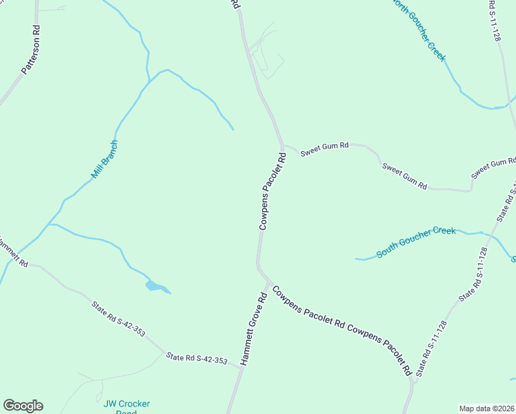 map of restaurants, bars, coffee shops, grocery stores, and more near 2586 Cowpens Pacolet Road in Spartanburg