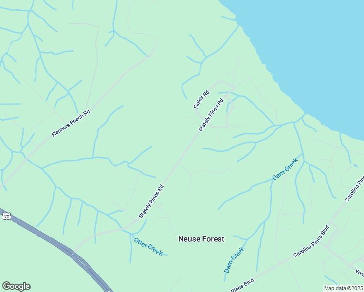 map of restaurants, bars, coffee shops, grocery stores, and more near 605 Stately Pines Road in New Bern
