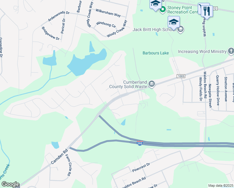 map of restaurants, bars, coffee shops, grocery stores, and more near 4201 Callery Knoll Court in Fayetteville