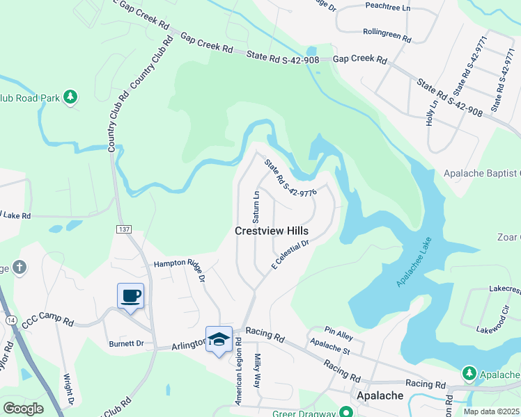 map of restaurants, bars, coffee shops, grocery stores, and more near 128 Saturn Lane in Greer