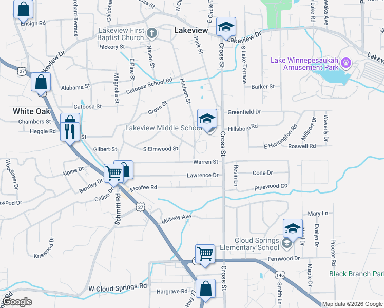 map of restaurants, bars, coffee shops, grocery stores, and more near 19 Chestnut Street in Rossville