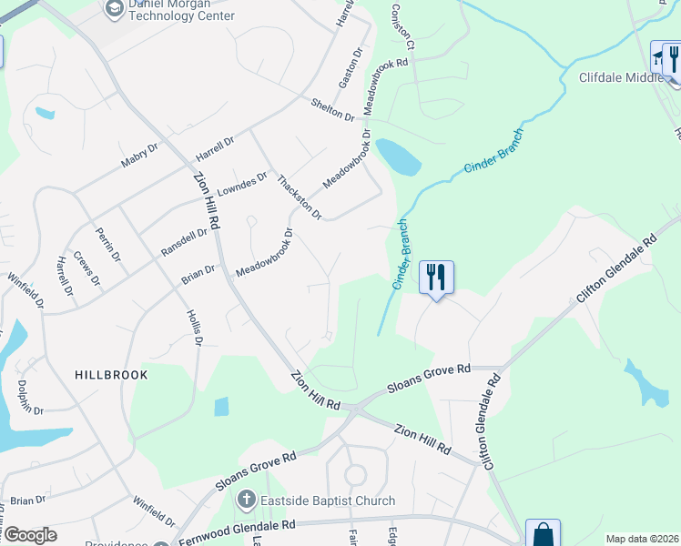 map of restaurants, bars, coffee shops, grocery stores, and more near 129 Clint Court in Spartanburg