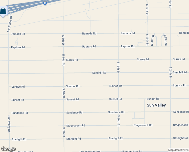 map of restaurants, bars, coffee shops, grocery stores, and more near 7757 Sandhill Road in Holbrook