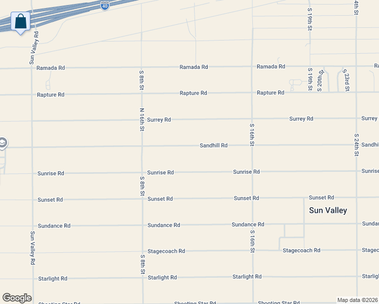 map of restaurants, bars, coffee shops, grocery stores, and more near 7757 Sandhill Road in Holbrook